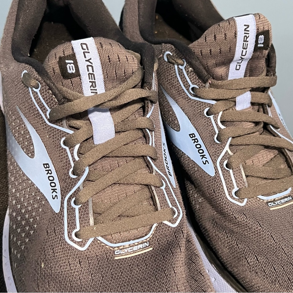 Brooks Glycerin 18 Womens 10.5 Wide Running Shoes Sneakers Gray and Light Blue - Picture 9 of 11